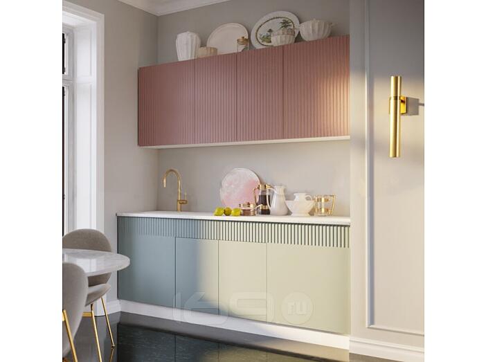 Кухонный гарнитур Оливия Шарли Pink, Шарли Бриз/Белый 2000x2000x600 (Антарес)