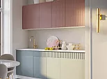 Кухонный гарнитур Оливия Шарли Pink, Шарли Бриз/Белый 2000x2000x600 (Антарес)