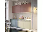 Кухонный гарнитур Оливия Шарли Pink, Шарли Бриз/Белый 2000x2000x600 (Антарес)