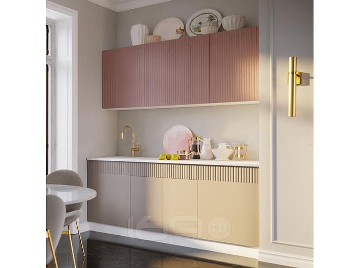 Кухонный гарнитур Оливия Шарли Pink, Шарли Мокко/Белый 2000x2000x600 (Антарес)