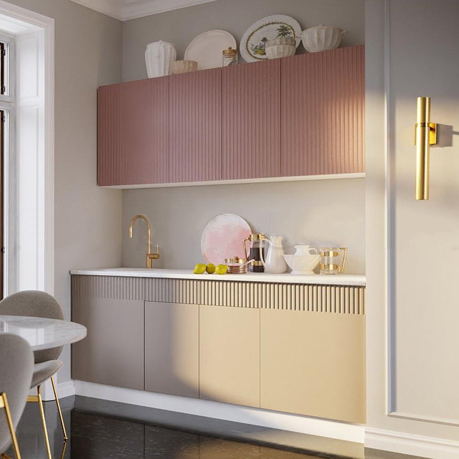 Кухня Оливия NEW 20м 490 Шарли PinkШарли Мокко Белый Антарес 25376₽