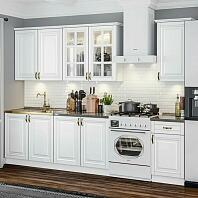 Кухонный гарнитур Престиж Браш Вайт/Белый 2140x2000x600 (Кастилло темный)