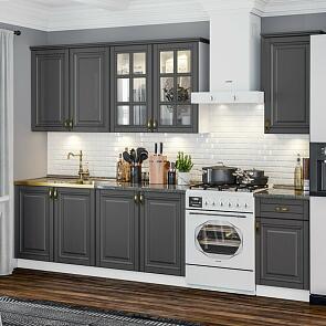 Кухонный гарнитур Престиж графит софт new 2140x2000x600