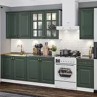 Кухонный гарнитур Престиж Зелёный/Белый 2140x2000x600 (Антарес)