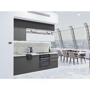 Модульный кухонный гарнитур Фьюжн-01 Stormy Silk, Silky White/Белый 2340x2300x600