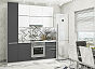 Модульный кухонный гарнитур Фьюжн-06 Silky White, Stormy Silk/Белый 2340x2000x600 (Белый матовый)