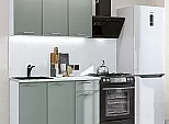 Модульный кухонный гарнитур Квадро-03 Аквамарин/Белый 2140x1200x600