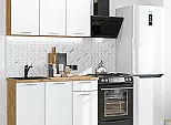 Модульный кухонный гарнитур Квадро-03 Белый/Дуб Вотан 2140x1200x600