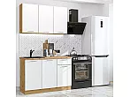 Модульный кухонный гарнитур Квадро-03 Белый/Дуб Вотан 2140x1200x600