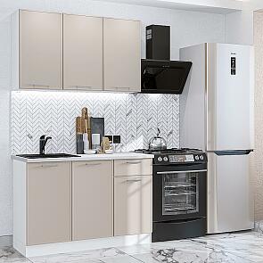 Кухня прямая Квадро-03 Кашемир/Белый 2140*1200*600