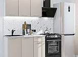 Модульный кухонный гарнитур Квадро-03 Кашемир/Белый 2140x1200x600
