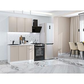 Модульный кухонный гарнитур Квадро-03 Кашемир/Белый 2140x1200x600