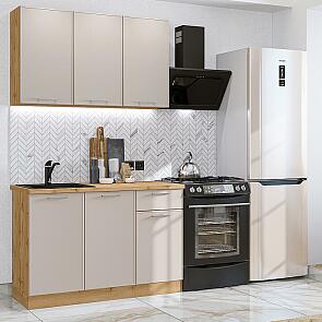 Кухня прямая Квадро-03 Кашемир/Дуб Вотан 2140*1200*600