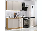 Модульный кухонный гарнитур Квадро-03 Кашемир/Дуб Вотан 2140x1200x600