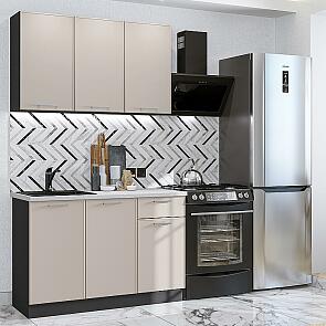 Кухня прямая Квадро-03 Кашемир/Graphite 2140*1200*600