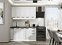 Кухня прямая Нео-01 White Silk/Grey Silk/Белый 2140*1600*600