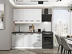 Модульный кухонный гарнитур Нео-01 Grey Silk, White Silk/Белый 2140x1600x600