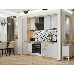 Модульный кухонный гарнитур Нео-02 Grey Silk/Дуб Вотан 2140x2300x600
