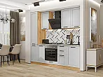 Модульный кухонный гарнитур Нео-02 Grey Silk/Дуб Вотан 2140x2300x600