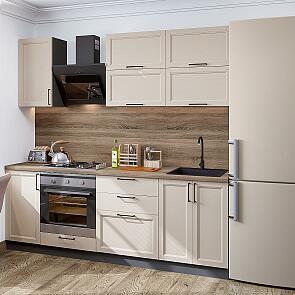 Кухня прямая Сканди-01 Cream Silkwood/Graphite 2140*2200*600