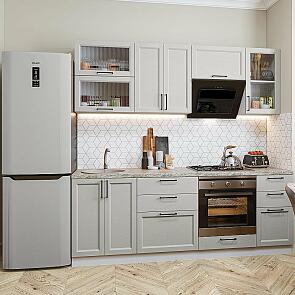 Модульный кухонный гарнитур Grey Silkwood/Белый 2140x2200x600