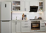 Модульный кухонный гарнитур Сканди-02 Grey Silkwood/Белый 2140x2200x600