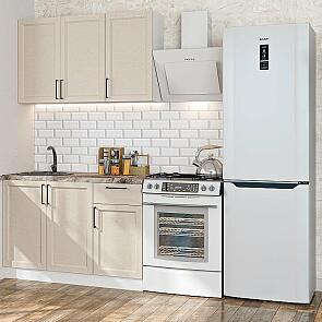 Кухня прямая Сканди-05 Cream Silkwood/Белый 2140*1200*600