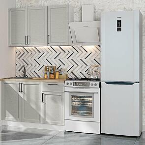 Кухня прямая Сканди-05 Grey Silkwood/Белый 2140*1200*600
