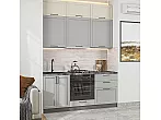 Модульный кухонный гарнитур Сканди-06 Cream Silkwood, Grey Silkwood/Graphite 2500x1800x600