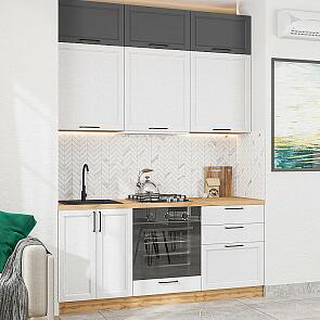 Модульный кухонный гарнитур Stormy Silkwood, White Silkwood/Дуб Вотан 2500x1800x600