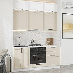 Модульный кухонный гарнитур Stormy Silkwood, White Silkwood/Белый 2500x1800x600