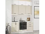 Модульный кухонный гарнитур Сканди-06 White Silkwood, Cream Silkwood/Белый 2500x1800x600