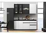Кухонный гарнитур Техно-6 Белый снег софт, Графит/Графит софт NEW 2340x2000x600 (Кастилло темный)