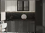 Кухонный гарнитур Виктория Камень темный, Камень светлый/Белый 2140x2000x600 (Кастилло темный)