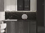 Кухонный гарнитур Виктория Камень темный, Камень светлый/Графит 2140x2000x600 (Кастилло темный)