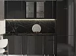 Кухонный гарнитур Виктория Пластер блэк/Белый 2014x2000x600 (Кастилло темный)