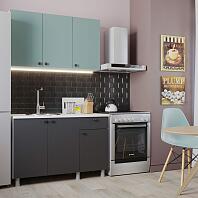 Кухонный гарнитур ДЕМИ Голубой, Графит/Белый 2090x1200x600
