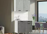Кухонный гарнитур Рио Бетон темный, Бетон светлый/Белый 2140x1000x600