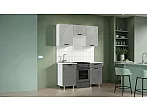 Кухонный гарнитур Рио Бетон светлый, Бетон темный/Белый 2140x1500x600 (Антарес)