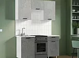 Кухонный гарнитур Рио Бетон светлый, Бетон темный/Белый 2140x1500x600