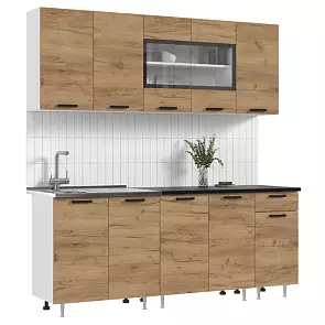 Кухонный гарнитур Рио белый глянец 2138x2000x600