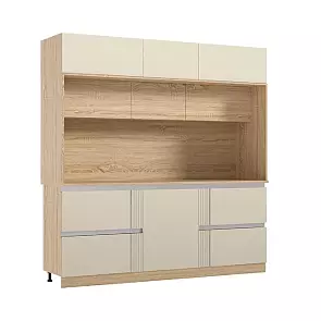 МДФ Кухня Карина Центральная секция 2200 (Пластер Аворио, Сонома)