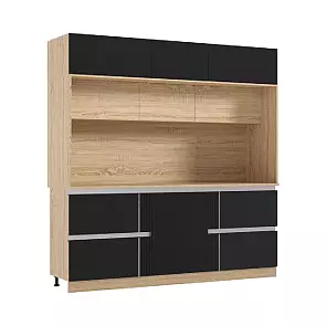 МДФ Кухня Карина Центральная секция 2200 (Пластер Блэк, Сонома)