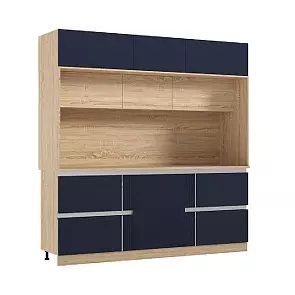 МДФ Кухня Карина Центральная секция 2200 (Пластер Индиго, Сонома)