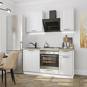 Модульный кухонный гарнитур Барселона-06 Белый/Белый 2140x1600x600