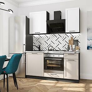 Модульный кухонный гарнитур Барселона-06 Белый, Кашемир/Graphite 2140x1600x600