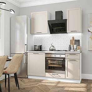 Модульный кухонный гарнитур Барселона-06 Кашемир/Белый 2140x1600x600