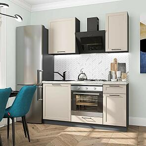 Модульный кухонный гарнитур Барселона-06 Кашемир/Graphite 2140x1600x600