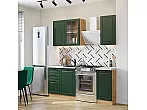 Модульный кухонный гарнитур Дублин-04 Special Green/Дуб Вотан 2140x1300x600