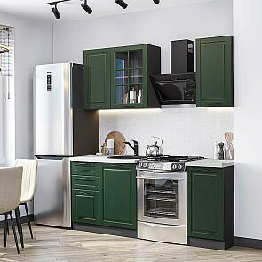 Модульный кухонный гарнитур Дублин-04 Special Green/Graphite 2140x1300x600
